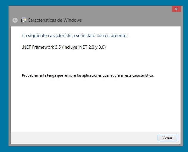 .NET Framework 3.5 instalado