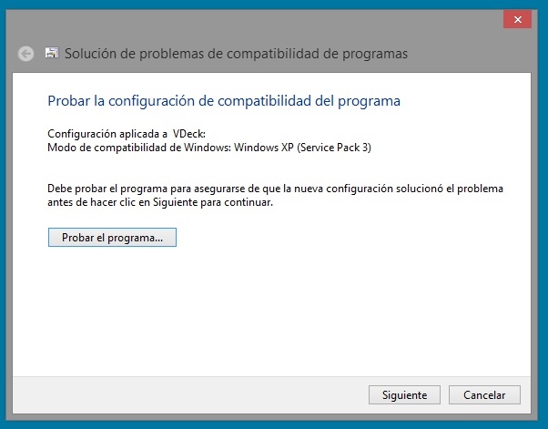 Modo de compatibilidad con Windows XP SP3
