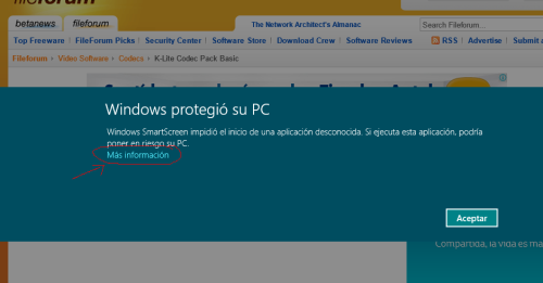 Advertencia de Windows Smart Screen